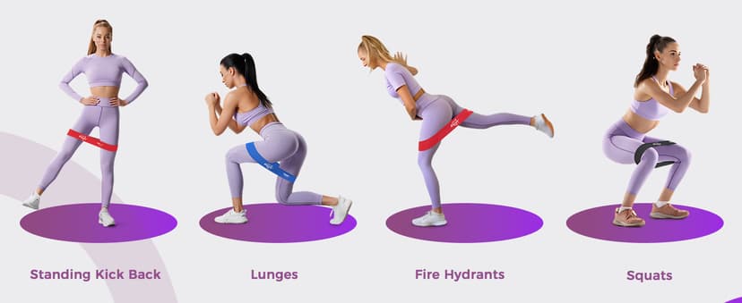 WSAKOUE Fabric Resistance Bands for Working Out – 5 Booty Bands for Women & Men, Exercise Workout Bands for Legs, HIPS & Glutes – Ideal for Home Fitness, Yoga, Pilates & Rehab