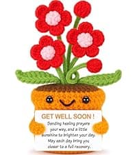 Get Well Gifts for Women After Surgery Recovery Cancer Care Feel Better Thinking of You Gift for Women Men Crochet Flowers Get Well Soon Hospital Bag Essentials Patients Comfort Cheer Up Encouragement