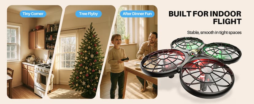SYMA X100 Drone for Kids 8-12, Automatic Obstacle Avoidance, Up to 20 Mins Flight Time(2 Batteries), One-Key 360°Flips and Altitude Hold, Full-Guard Safe Indoor Drone Gift for Boys & Girls