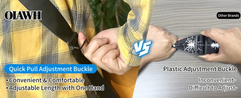 Guitar Strap and Bass Strap, Embroidered Guitar Strap, Adjustable Strap Length, Equipped with 3D Sponge Filled Foam Pad, Comes with 4 Picks + 2 Strap Locks, Best Gift for Guitar Players, Vintage Red