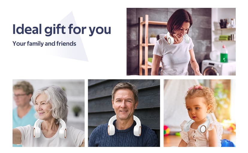 Portable Neck Fan, Hands Free Bladeless, 360° Cooling Personal Fan,Wearable Quiet Fan for Outdoor Indoor, Birthday Gifts for Men Women Mom Dad, 4000mAh Battery USB Rechargeable, 3-Speeds(Black)