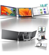 KYY Portable Monitor 15.6inch 1080P FHD USB-C, HDMI Computer Display HDR IPS Gaming Monitor w/Premium Smart Cover & Screen Protector, Speakers, for Laptop PC MAC Phone PS4 Xbox Switch