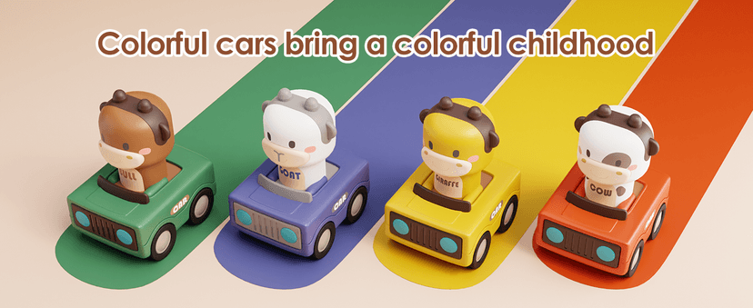 Infant Play Vehicle Set, Push Go Friction Car, Montessori Toy for 6-9-12-18 Months, 1st Birthday Gifts for 1-2 Years Old Girl iPlay, iLearn Baby Press to Go Car Toys for Toddlers 1-3, 1 Yr Old Boy Gift B0BTBV51KY