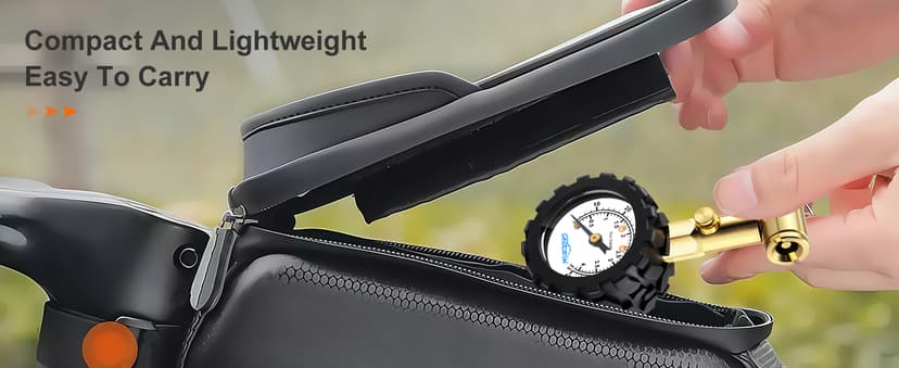 GODESON Bike Tire Pressure Gauge - Dual Head for Schrader & Presta Valves,0-60 PSI / 4 BAR Range, 1.5-Inch Dial with Gear Protection Sleeve - Suitable for MTB, Road, E-Bikes and Motobike