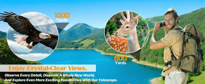 Asacam 10x42 HD Binoculars for Adults, BAK4 Prism Waterproof Lightweight Binoculars with Low Light Vision for Bird Watching, Hunting, Hiking, Travel, Cruise