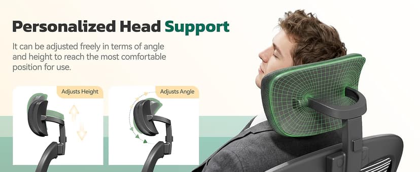 Ergonomic Office Chair, 300lbs High Back Breathable Mesh Desk Chair with Lumbar Support, Comfy Gaming Chair with Headrest and Flip-Up Arms, 360° Swivel Computer Task Chair for Home Office, Black