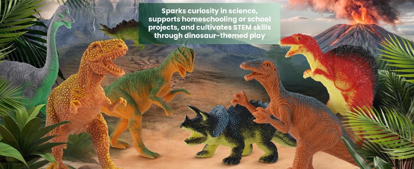 Zippytots Dinosaur Toys for Kids 3-5, 10 PCS Realistic Plastic Dinosaur Figure Toy Set Including T-Rex, Stegosaurus, Spinosaurus, Ideal Gift for Toddle