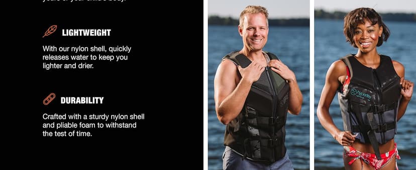 HyperLite Men's Elite Life Jacket - US Coast Guard Approved Level 70 Buoyancy Aid, Great for Any Water Sports Activity Including Boating, Paddle & Swimming