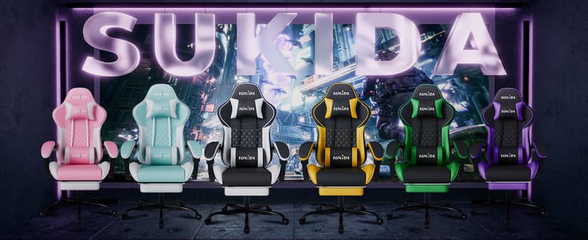 Ergonomic Video Gamer Chairs Gaming Computer Chair Gamer Chairs for Adults Massage Lumbar Support Swivel Height Adjustable Headrest Backrest