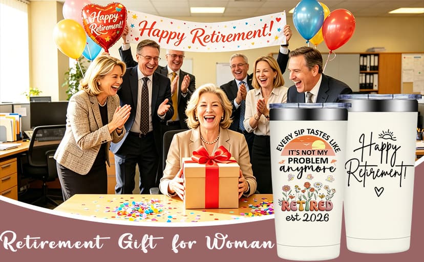 Happy Retirement Gifts for Coworker, Teachers, Nurse, Friends, Family - Every Sip Tastes Like It's Not My Problem Anymore Grifarny Retirement Gift for Woman 2026 - Retirement Tumbler Cup 20 oz B0GVDQD9N9