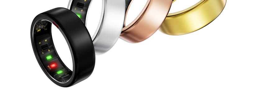 POBOVi Ring OnePlus - Ultra-Thin Titanium Smart Ring - 7 Days Battery Life - Fitness/SPO₂/Stress/HR/Sleep Skin Temperature Tracker - No App Fee - iOS&Android Compatible (Rosegold,7)