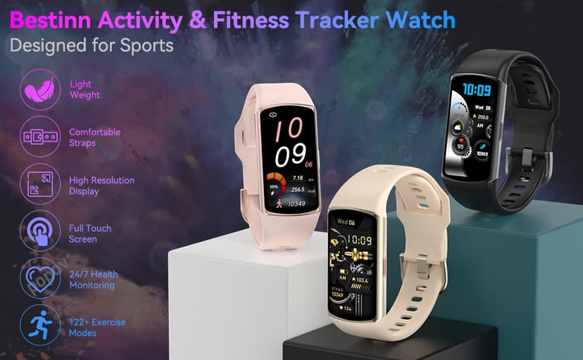 Smart Watch Fitness Tracker with 24/7 Heart Rate, Blood Oxygen Blood Pressure Monitor Sleep Tracker 120 Sports Modes Activity Trackers Step Calorie Counter IP68 Waterproof for Andriod iPhone Women Men