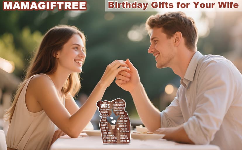 Wife Romantic Anniversary Wedding Gifts for Wife I Love My Wife Birthday Gift Ideas for Women Best Wife Present Gifts for Wife Anniversary Birthday Gifts Ideas to My Wife, Acrylic Sign B0DCBFFQ2X
