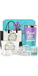 Retirement Gifts for Women, Best Happy Retirement Gifts for Teachers Nurses Coworkers Friends Grandma, Funny Retired Christmas Gift Basket for Women with 20 Oz Tumbler, Canvas Tote Bag, Makeup Bag