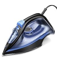 Sundu 1500W Clothes Iron, Steam Iron for Clothes - Ceramic Nonstick Soleplate for Fast Gliding, Self-Clean, Auto Shut-Off, 11.8oz Large Water Tank, Lightweight for Home & Travel Use, Green