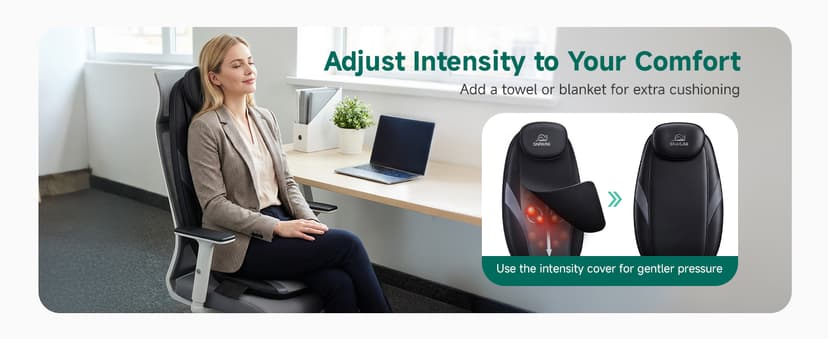Snailax 2026 Upgraded Shiatsu Roller Back Massager with Heat Massage Chair Pad Kneading Back Massager for Pain Relief Deep Tissue Chair Massage Pad for Office Home