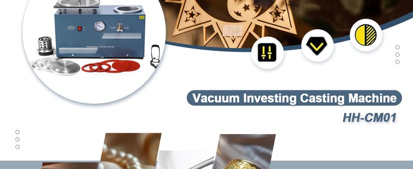 HAADID Vacuum Investing Casting Machine 2L - Vacuum Casting Machine with 3 CFM Pump & Bell Jar for Jewelry Casting Molds Processing 110V CM01