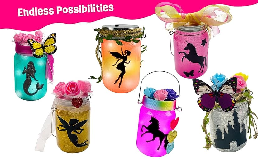 Light-up Unicorn Fairy & Mermaid Lanterns Craft Kit – Christmas Gifts for 8 9 10 11 12 Year Old Girls - Creative Art Girl Toys 8-10 Years Old and Up - Craft Kits for Girls Ages 8-12 - Tween Gift Ideas