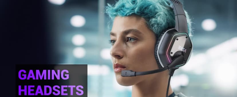 EKSA E1000 USB Gaming Headset for PC, Computer Headphones with Microphone/Mic Noise Cancelling, 7.1 Surround Sound, RGB Light - Wired Headphones for PS4, PS5 Console, Laptop, Call Center