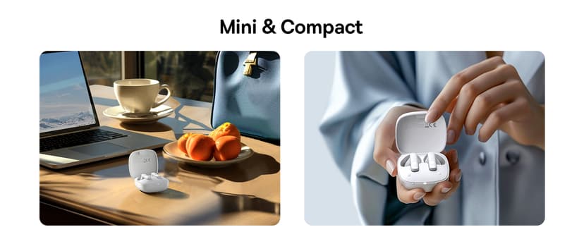 Baseus E20 True Wireless Earbuds, 12mm Drivers with Powerful Bass, 33H Long Playtime, IPX5 Water-Resistant, 2 ENC Mics for Clear Calls, Bluetooth 5.3 Headphones in-Ear Ear Buds