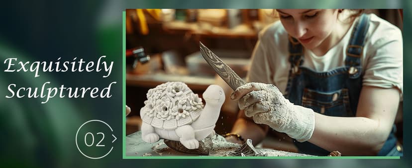 Nacome Solar Garden Outdoor Statues Turtle with Succulent and 7 LED Lights - Lawn Decor Tortoise Statue for Patio, Balcony, Yard Ornament - Unique Housewarming Gifts