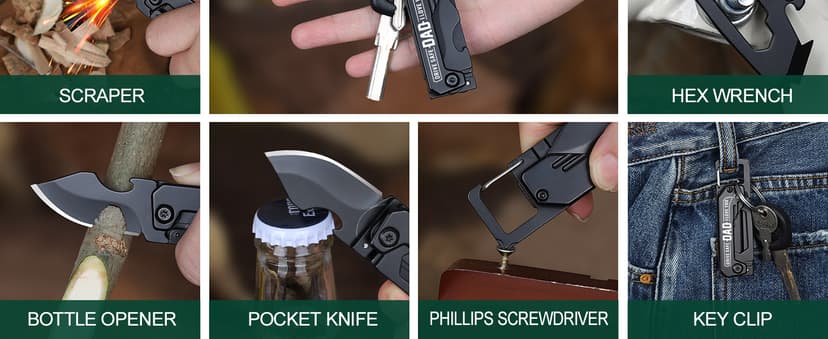 Fathers Day Dad Gifts - Gifts for Dad, Fathers Day Dads Gift from Daughter, Son, Wife - Dads Birthday Gift, Christmas Dad's Presents for Husband, Stepdad, Men - Keychain Presents, Portable Tool