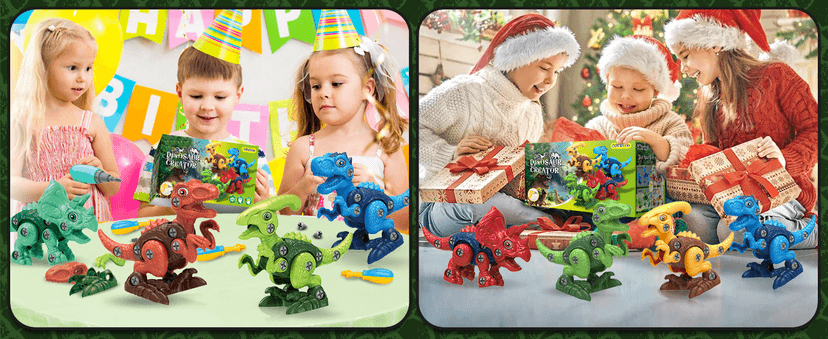 Dinosaur Toys for 3, 4, 5, 6, 7 Year Old Boys, Take Apart Toys with Electric Drill for Kids, STEM Educational Construction Building Toy, Ideal Birthday Christmas Easter Gifts, Incl Tyrannosaurus Rex