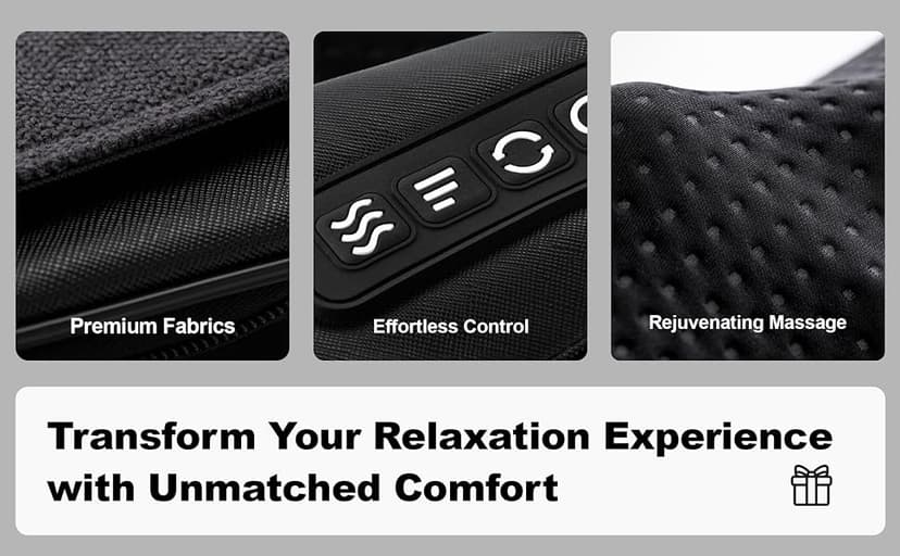 Ergonomic 3D kneading nodes, corded design, auto shutoff, Christmas ideal gifts for relaxing use at home, office, or travel Mirakel Heat Neck Massager for Pain Relief Deep Tissue - Gift for Women Men B07WJSY2G8