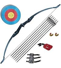 Archery Bows and Arrows Set for Adults, Recurve Bow Set for Adult Beginner & Youth, Takedown Hunting Bow and Arrow Set Outdoor, 30 40 Lbs Right Hand, Aluminum Alloy Bow Riser
