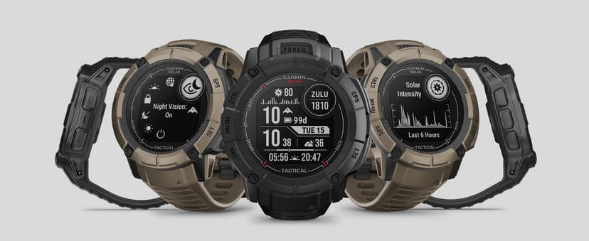 Garmin Instinct 2X Solar - Tactical Edition, Rugged GPS Smartwatch, Built-in Flashlight, Ballistics Calculator, Solar Charging Capability, Coyote Tan