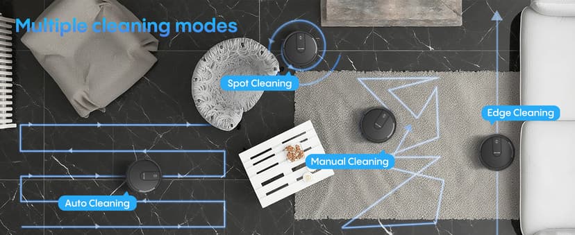 Bagotte Robot Vacuum and Mop Combo,5000Pa Robotic Vacuum with Schedule,4 in 1 Robotic Vacuum Cleaner, Quiet Slim,Self-Charging,Wi-Fi/Voice/App,Perfect for Pet/Hard Floors,/Carpet