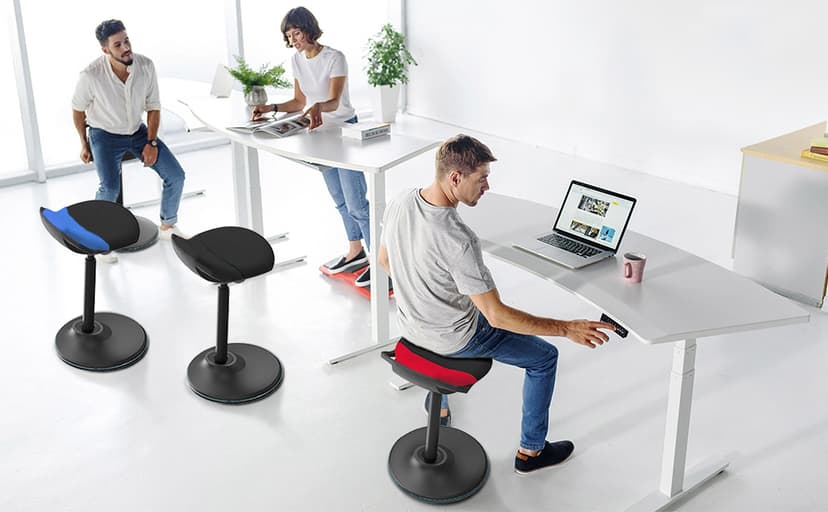Standing Desk Chair, Adjustable Ergonomic Standing Stool, Swivel Sitting Balance Chair, Anti-Slip Bottom Pad