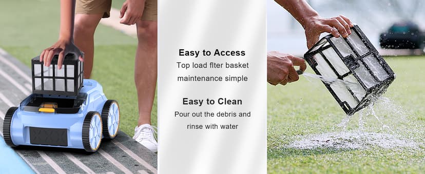 (2025 New) Robotic Pool Vacuum, Robotic Pool Cleaner for Inground Pools, Pool Robot with Smart Navigation, Floor/Wall/Waterline Cleaning, 180 Mins Runtime for Pool Up to 2100 Sq.ft