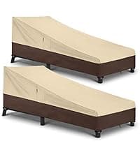 Arcedo Patio Chaise Lounge Cover Water Resistant, 2 Pack of Pool Lounge Chair Covers for Outside Stackable Cushions and Outdoor Furniture, 80" x 30" x 26" H, Black