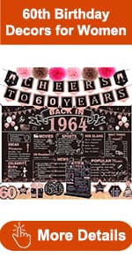 60th Birthday Gifts for Women Canvas Tote Bag Travel Gear, Unique 60 Years Old Gifts for Her Wife Sister Mom Aunt Friends, Vintage N60 Handbag & Cosmetic Bag & Back in 1965 Poster