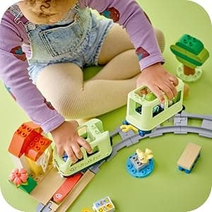 Building Toys for Toddlers, Ages 2+, Train Set, Develops Fine Motor Skills, W/ Larger Bricks & Figures, 57 Pieces, Gift Idea LEGO DUPLO Interactive Adventure Train 10427 B0CV2BX49N