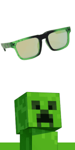 ARKAID Official Minecraft Boys Sunglasses | UV400 | One Size Fits Most Kids