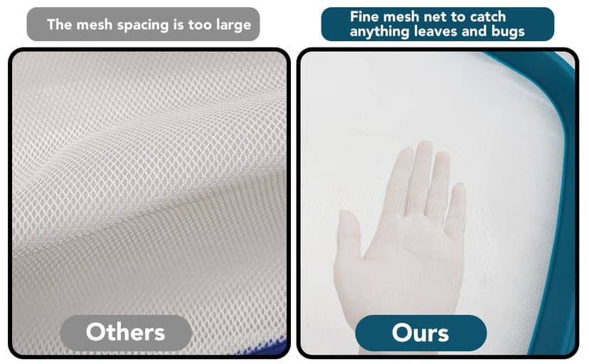 POOLWHALE Professional Pool Skimmer Net,Fine Mesh Net Bag,Heavy Duty Swimming Leaf Skimmer Cleaning Tool - Fast Cleaning,Debris Pickup Removal- Fits Standard Swimming Pool Poles(No Pole)