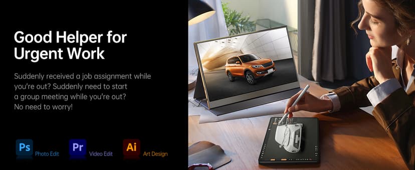 ForHelp 15.6inch Portable Monitor,1080P USB-C HDMI Second External Monitor for Laptop,PC,Mac Phone,PS,Xbox,Swich,IPS Ultra-Thin Zero Frame Gaming Display/Premium Smart Cover