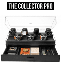 Holme & Hadfield Premium 4-Slot Wooden Watch Display Case – Handcrafted Men’s Watch Box with Accessory Drawer, Hinged Cover, Leather Lining – Birthday Gift for Collectors – Luxury Built to Last