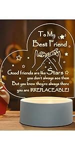 Afterprints Sister Gifts - to My Sister Night Light, Sister Birthday Gifts, Sisters Gifts from Sister Brother on Graduation, Wedding, Christmas, Engraved Night Lamp