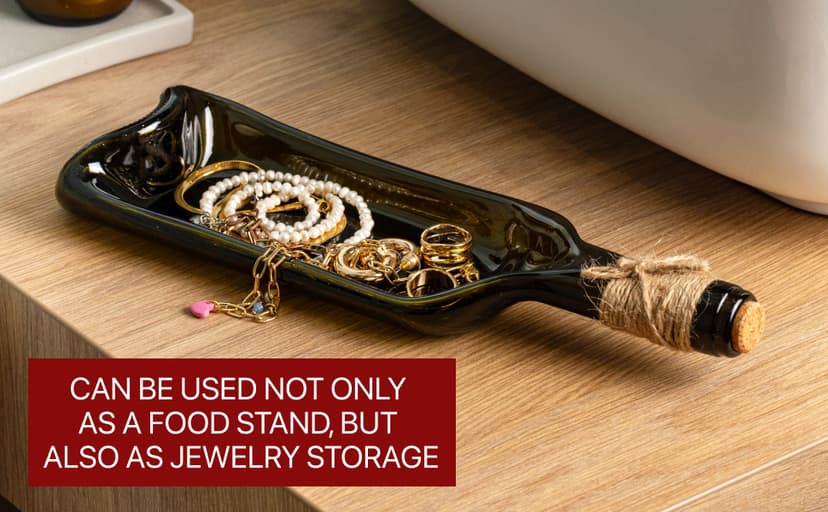 Melted Wine Bottle Serving Boards; Decorative Rectangle Serving Trays for Home Decor; Small Cheese Platter Serving Board; Unique Cheese and Cracker Tray for Dinner Party