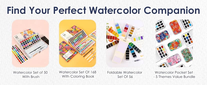 High Pigment Paints, Blendable Colors, Portable Travel Case, Painting, Sketching, Illustration, Beginner And Hobby Artists Grabie 50 Color Watercolor Paint Set with Brush Pens B0BJPQ3TKS