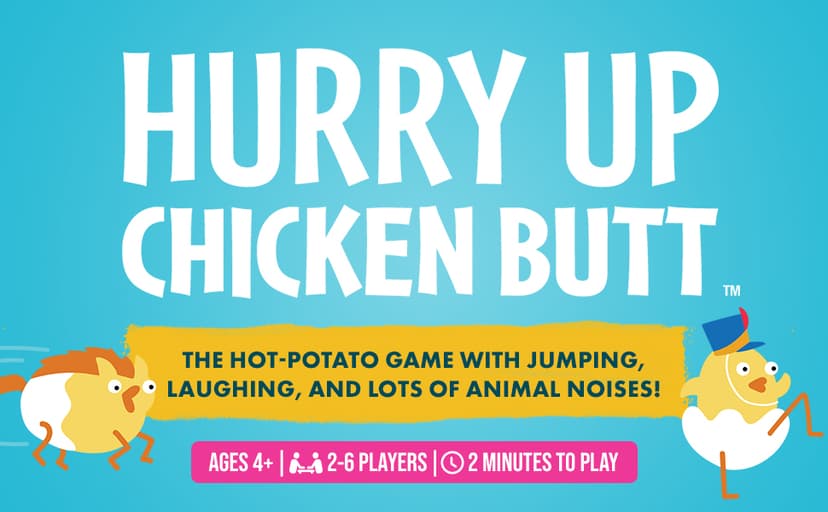 Exploding Kittens Hurry Up Chicken Butt 2-6 Players - Ages 4+ - 2 Minutes to Play - Hot Potato Style Card Game - Fun Card Game, Family Game Night, Creative Kids Game