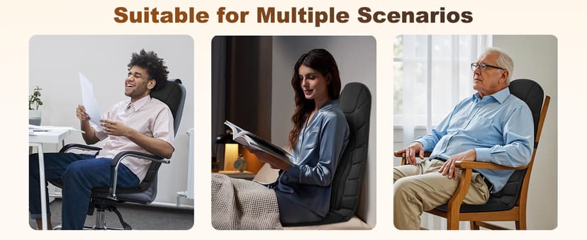 Snailax Back Massager with Heat, Massage Seat Cushion with 10 Motors, Massage Chair Pad for Home Office Use, 5 Modes & 3 Intensity Levels, 2 Heat Settings with 30-60-90 Mins Timer, Gifts for Him Her