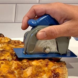 Genuine Fred PIZZA BOSS 3000, Circular Saw Stainless Steel Pizza Wheel, Great Gift for Guys and Pizza Lovers, Easy to Clean with Removable Shield - White Elephant Gift - Fun Kitchen Gadget