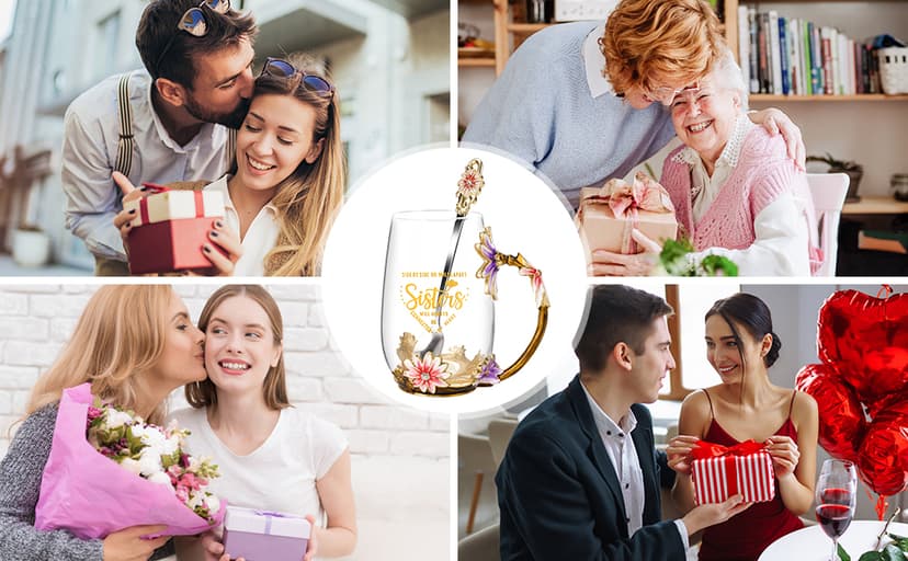 OEAGO Sisters Gifts from Sister for Women Elegant Tea Cup Unique Christmas Birthday Gifts for Sister, Little,Big,in Law