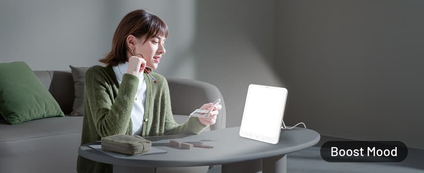 SUXIO Light Therapy Lamp - 10000 Lux Therapy Lights, 3 Timing & Mode Happy Lamp, Touch Control Daylight Lamp with Memory Function, Portable Light Therapy Box for Home/Office Use As Lift Mood