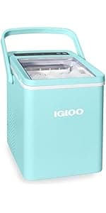 Igloo Automatic Self-Cleaning Portable Electric Countertop Ice Maker Machine with Handle, 26 Pounds in 24 Hours, 9 Ice Cubes Ready in 7 Minutes, with Ice Scoop and Basket