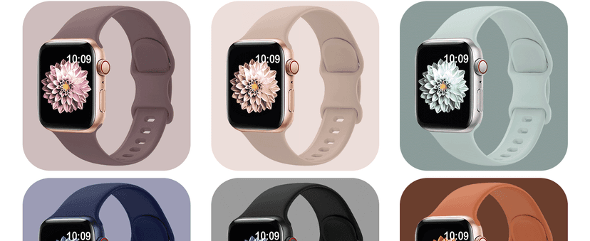 6 Pack Sport Bands Compatible with Apple Watch Band 38mm 40mm 41mm 42mm 44mm 45mm 49mm 46mm,Silicone Waterproof Strap for iWatch Apple Watch Series 11 10 9 Ultra 8 7 6 5 4 3 2 1 SE Women Men